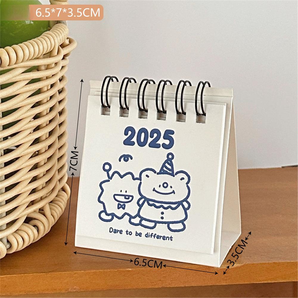 Niedlicher Mini-Schreibtischkalender mit Cartoon-Motiv, für Büro und Schreibtisch, kleine Dekoration, kompakt und tragbar