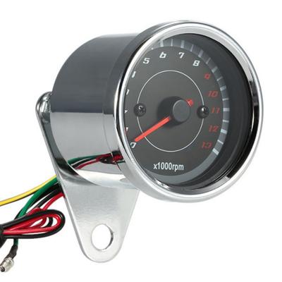 Auto Gauge Odometer Tachometer for Motorcycles Universal Motorcycle Backlight 1000RPM Gorilla Monkey Cub Meter LED (Plated Silver)