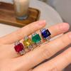 European and American Fashion, Color Treasure Model European and American Popular Simulation Color Treasure Model 8 * 10 Rectangular Ring