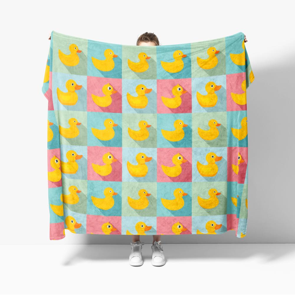 Yellow Duck Throw Blanket Cute Anime Soft Cozy Blankets Soft Warm Flannel Blanket Travel Blankets for Bed Living room Home Sofa