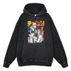 Heavyweight 440g Washed Vintage Chainsaw Man Cartoon Hoodie Streetwear Cotton Sweatshirt Men