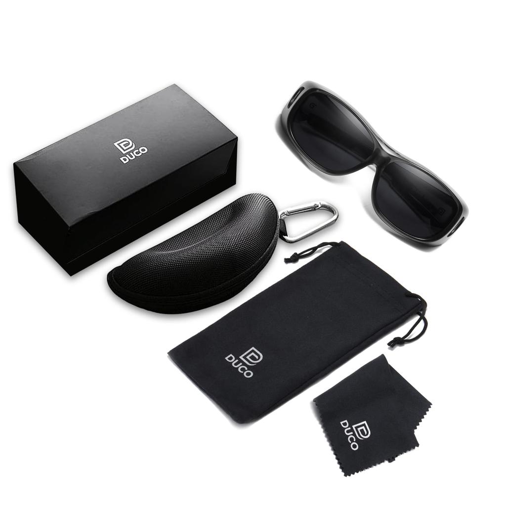 DUCO Polarized Lenses with UV400 for Men and 8965 Over-the-Eye Sunglasses, Protection, Women, Gray,