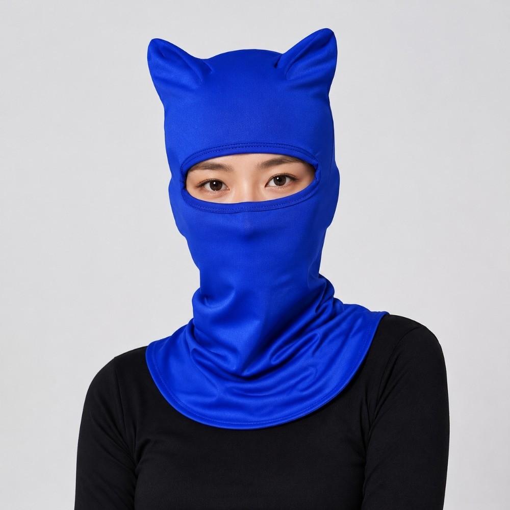 Sun Protector Cat Ear Face Mask Polyester Fiber Neck Gaiter Cute Sunscreen  Masque  Hiking