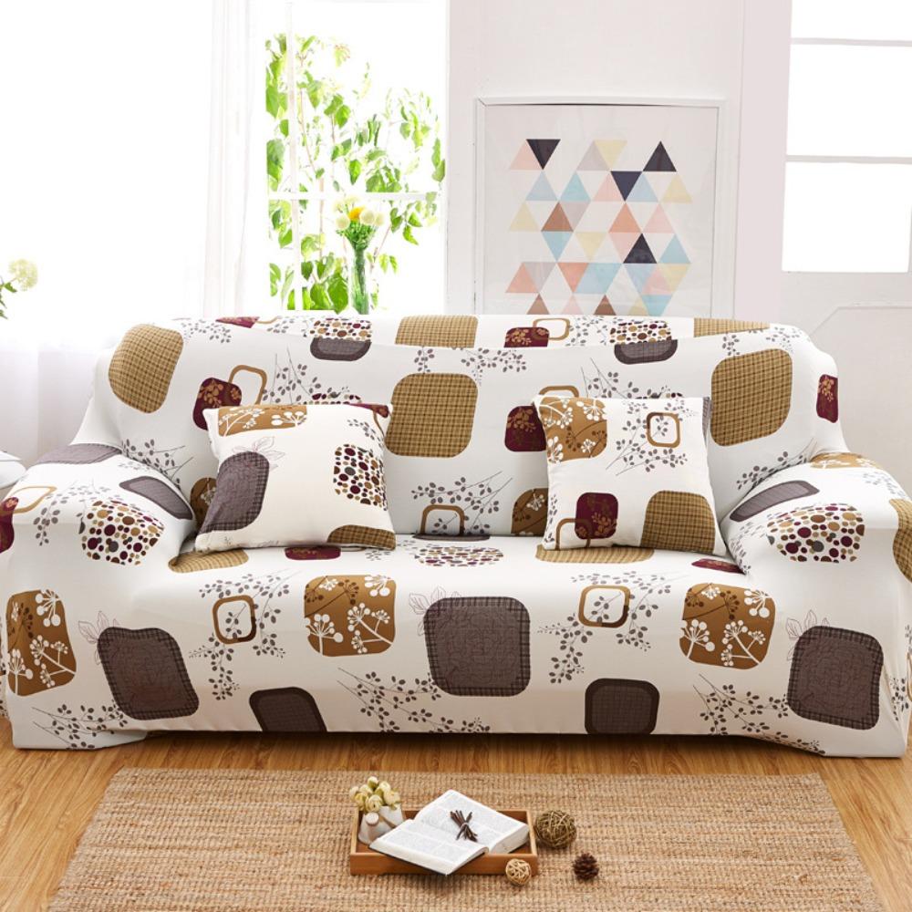 Stretchable Printed Sofa Cover Full Elastic Slipcover 4 Seasons Soft Fabric Protector