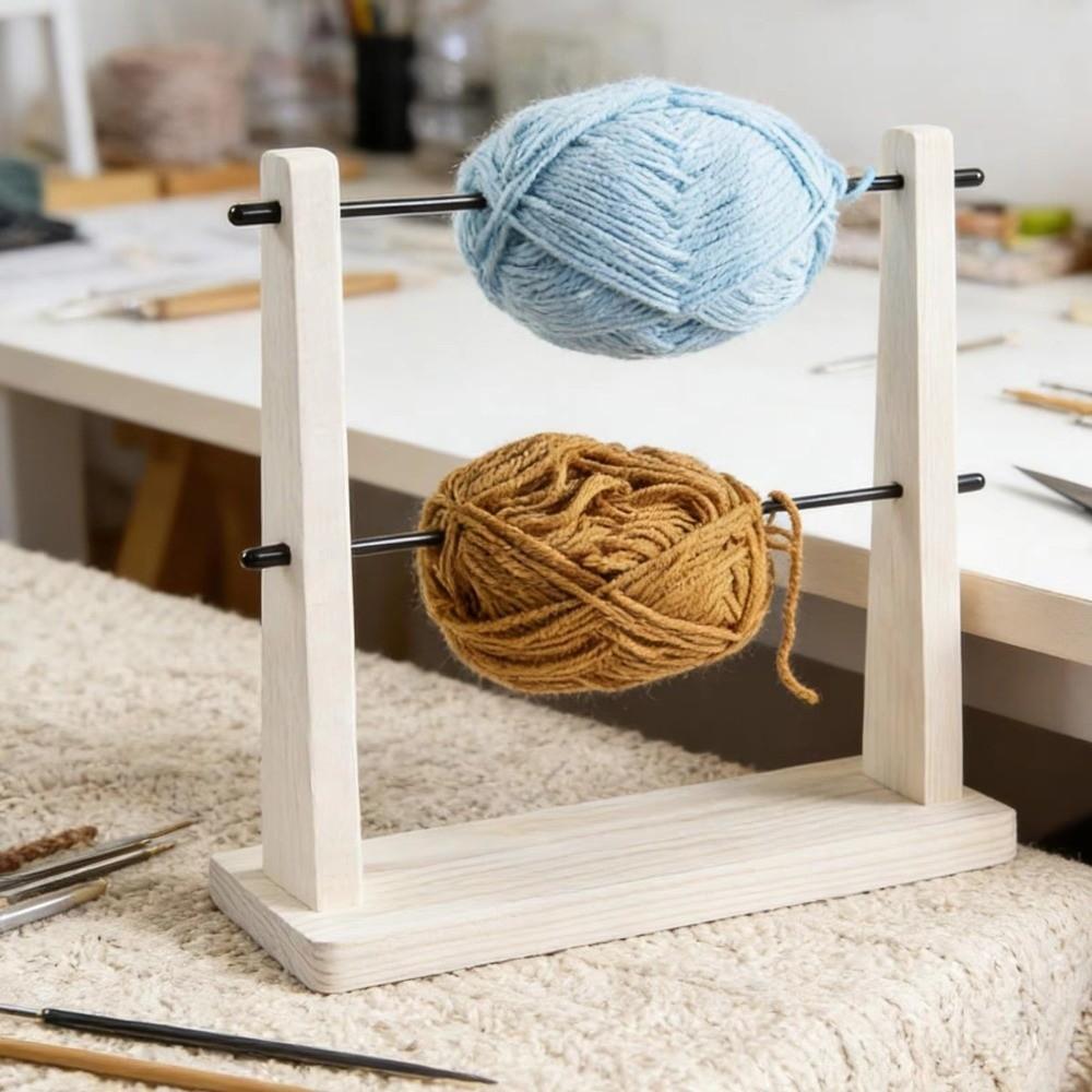 Solid Wood Wire Winding Rack Detachable Wool Storage Rack Thread Ball Holder Knitting Projects