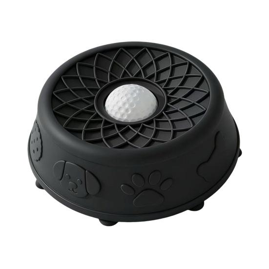 

Pet Lick Bowl for Liquid Treat Slow Feeder Dog Bowl with Rolling Ball Silicone Anti-Slip Dog Lick Bowl Pup Licking Toy for Thick Food Dogs Cats чорний