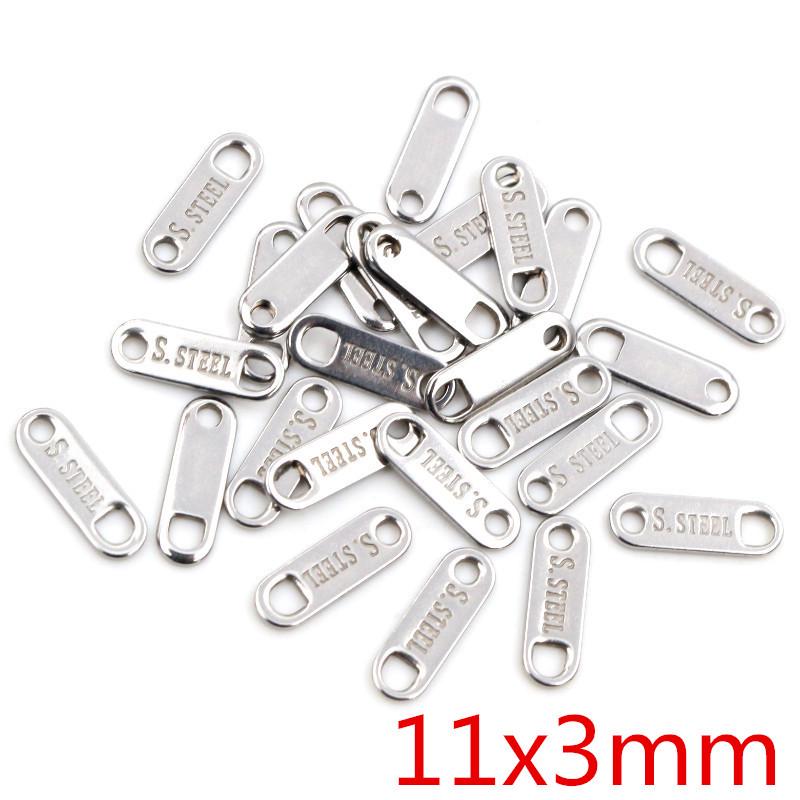 100 pcs Stainless Steel Tail Chain Tags for DIY Jewelry, 10-20g Pendant Accessories