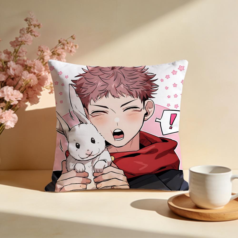 Fashion JJujutsu Kaisenes Cushion Cover Stylish Washable Pillow Cover Ideal for Couch Bedroom Car Decoration