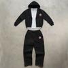 2026 Loose Fit Tracksuit Set Men Women Couple Hooded Zip Sweatshirt Jogger Pants Sport Casual Outfit