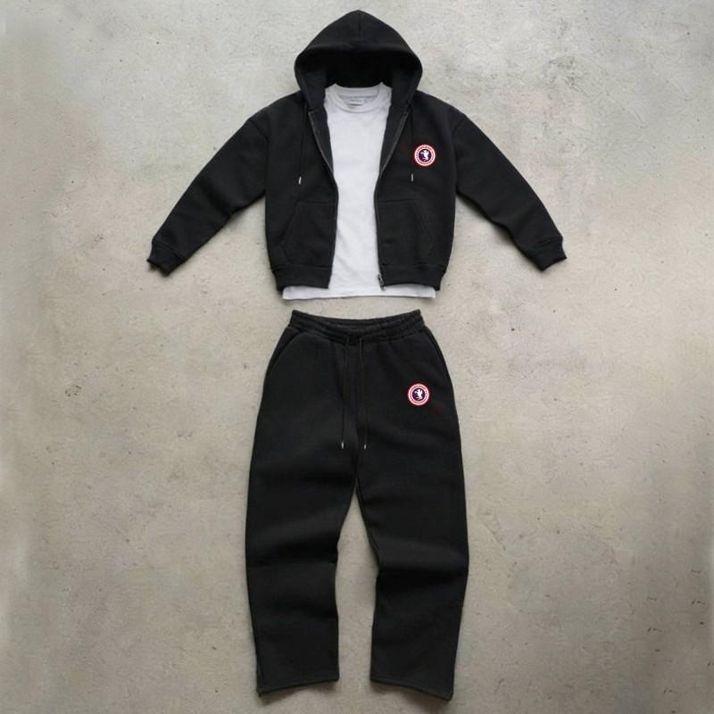 2026 Loose Fit Tracksuit Set Men Women Couple Hooded Zip Sweatshirt Jogger Pants Sport Casual Outfit