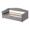 Upholstered Bed Extendable Sofa Bed 90/180x200cm with Slatted Frame, Multifunctional Bed Made of Skin-Friendly Velvet Fabric