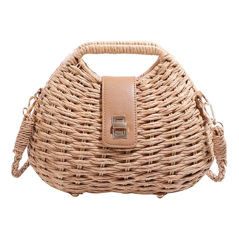 Women's Straw Beach Bag Wicker Shoulder Bag Crossbody Bag Small Feminine Luxury