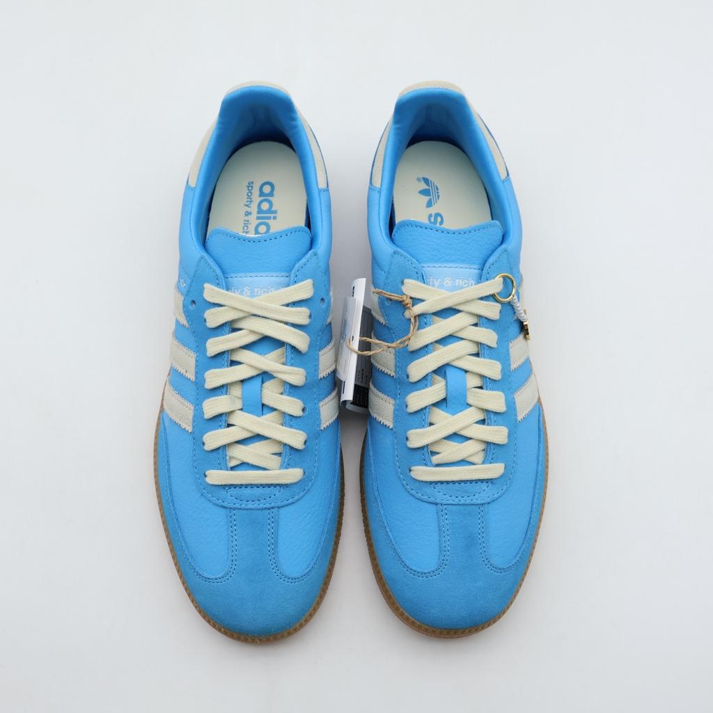 IE6975 Sporty & Rich Adidas Samba OG Cream White Blue Rush Gum (Men's)