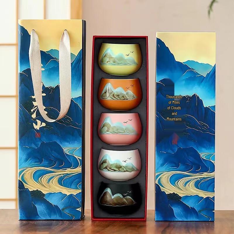 Darun Kiln Landscape Teacup Gift Set