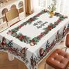 Christmas Tablecloth Winter Snowman Xmas Tree Wreath Design Rectangle Tablecloths Washable Fabric Table Cover