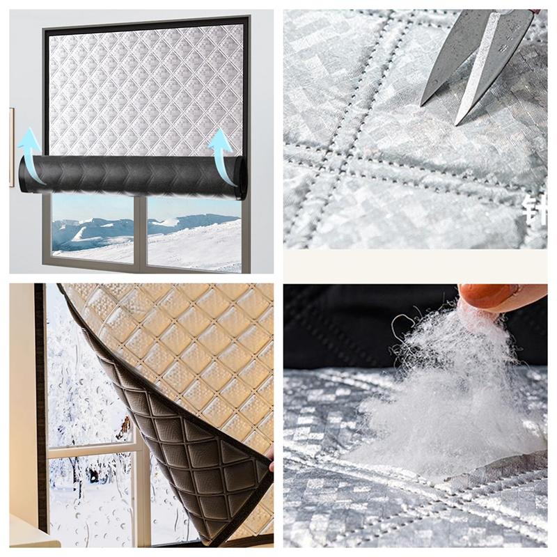 Self-Adhesive Winter Windproof Warm Curtains Door Thickened Sealed Windows Blackout And Soundproof Bedroom Cold-Proof Film