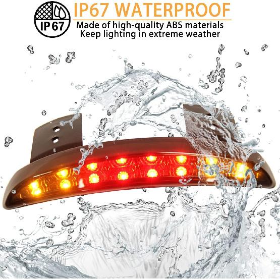 DREAMIZER Motorcycle Chopped Rear Fender Edge LED Brake License Plate Tail Light Stop Running Light Turn Signal Lamp for Harley Sportster XL883N