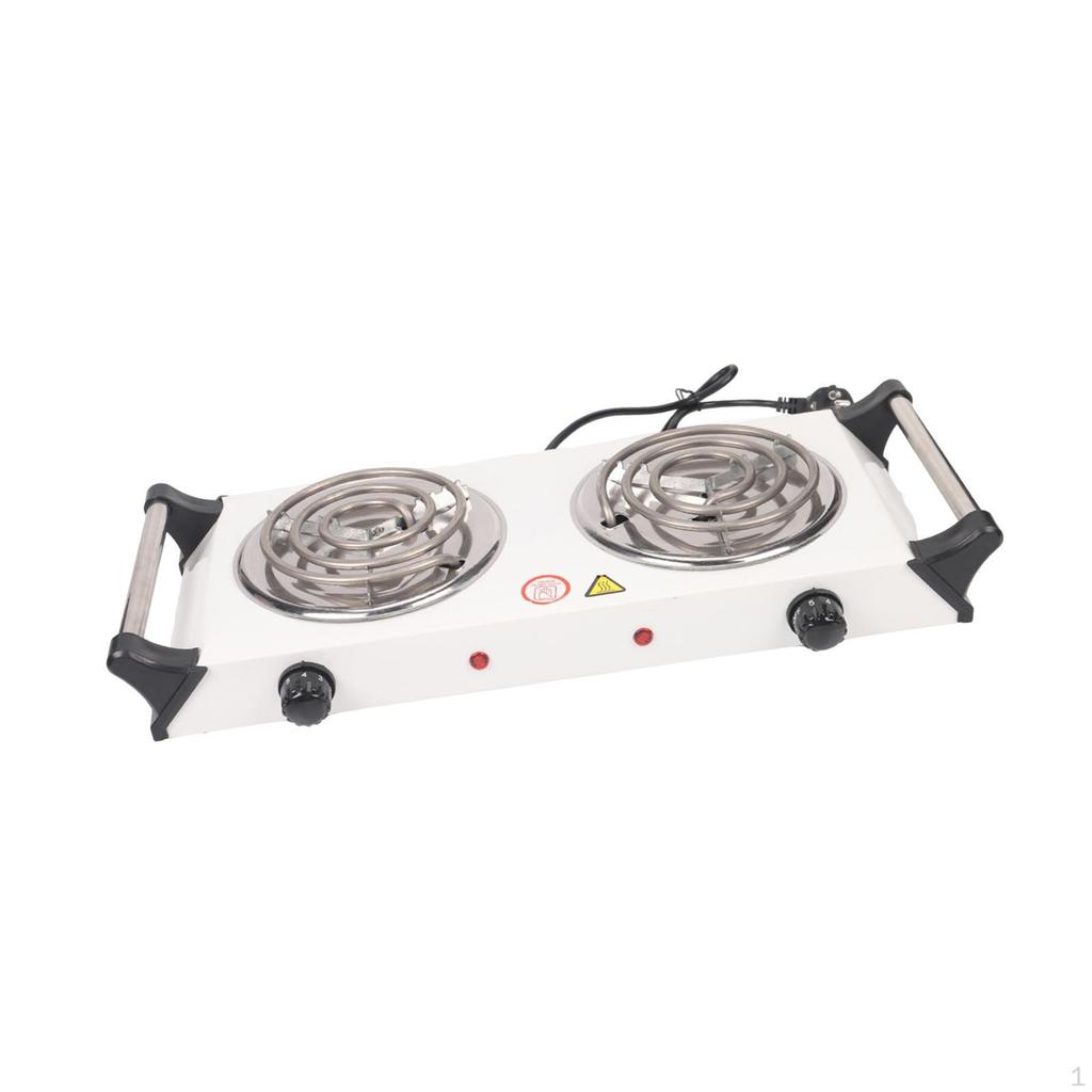 Countertop Double Burner 2000W Electric Cooktop for Kitchen Camping Steaming