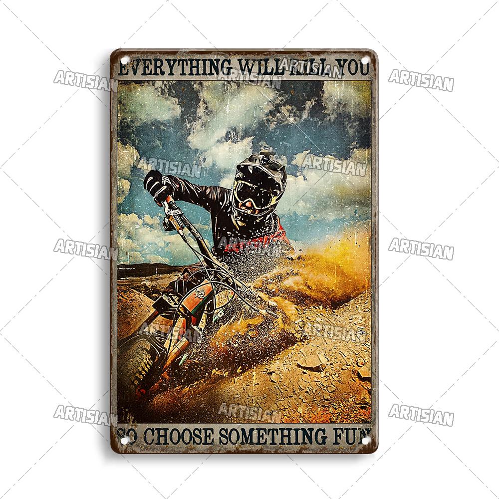 Artisian Cycling Decorative Plaque Bicycle Metal Sign Bike Sport Tin Plate Wall Decor Garage Bar Pub Club Hotel Cafe Kitchen