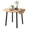 Folding Dining Table, 100 x 100 cm, suitable for 2-4 people, round, metal legs, foldable tabletop, suitable for small apartments, oak color