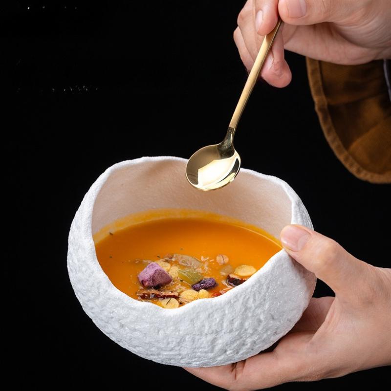 Ceramic Dinner Plate Restaurant Thick Soup Salad Bowl Pasta Bowl Snack Plate Dessert  Sashime Display Plate Ceramic Tableware