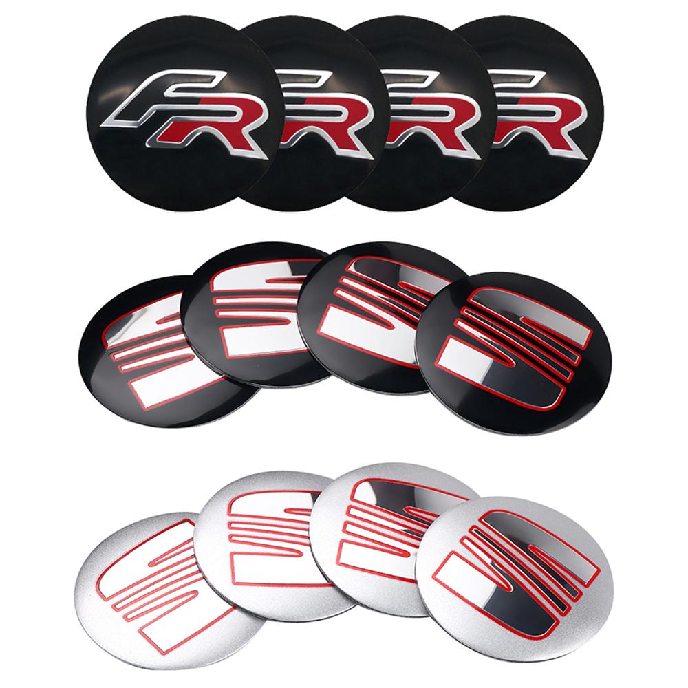4 ks 56mm krytky středů kol auta, samolepka s logem pro SEAT Leon 5F Ibiza 5 6 MII Altea Cupra FR Toledo 3 Cordoba Ateca