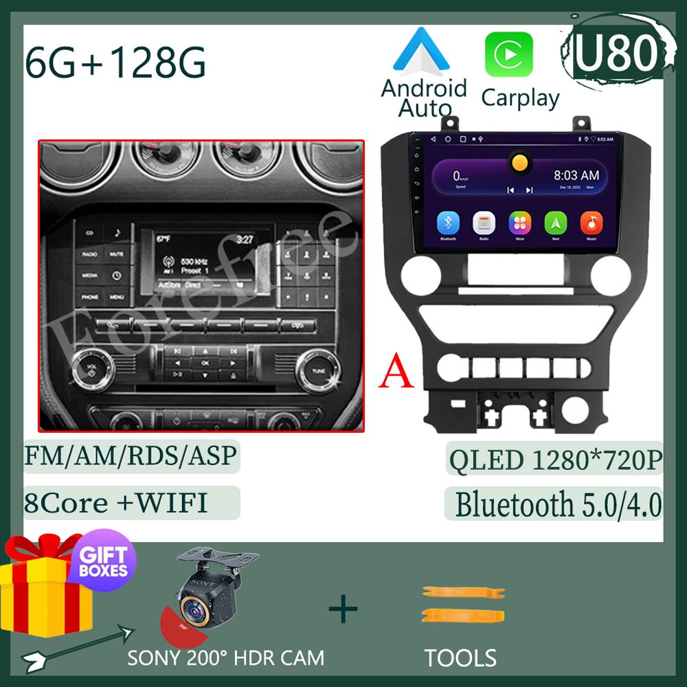 Android 14 For Ford Mustang 6 VI S550 2014 - 2025 Car Radio Multimedia Video Player Stereo Carplay Navigation GPS WIFI QLED DVD