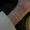 925 Sterling Silver Star Beaded Bracelets For Women Vintage Korean Double Layered Adjustable Bracelet Party Exquisite Jewelry