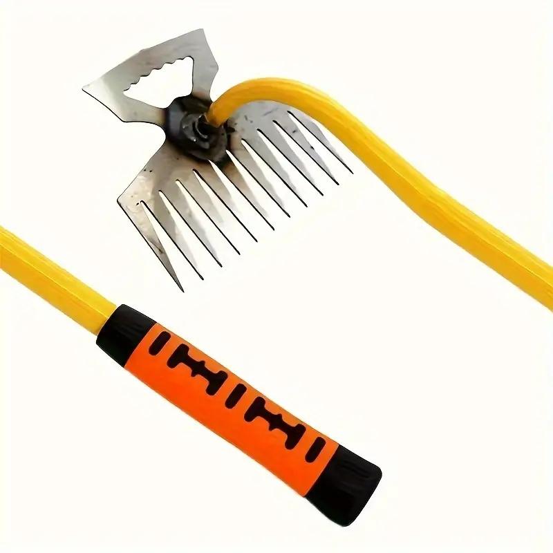 1pc Multi-Functional Manganese Steel Weeding Rake - Garden Hoeing Tool For Loosening Soil, Vegetable Harvesting Shovel, Pastoral