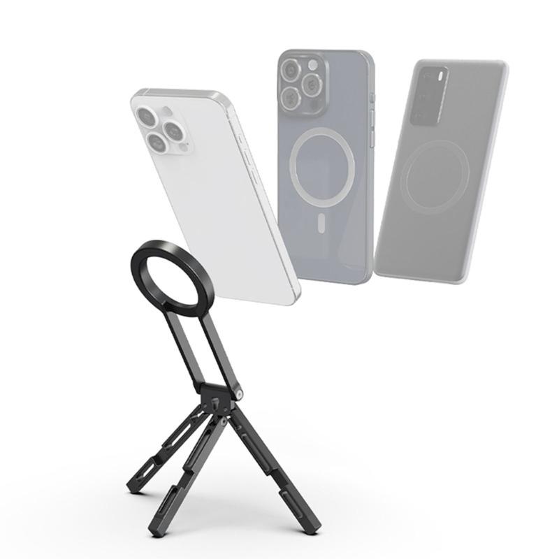 Double Side Magnetic Mobile Phone Holder Phone Tripod Stand for Phone 16 Mini Aluminium Bracket Quick Mount Pocket Stand