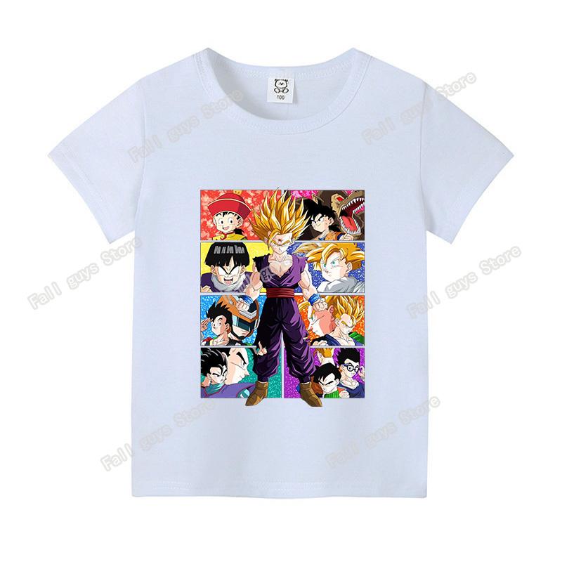 Dragon BallZ T-shirt for Children New Round Collar Clothing Kids Anime Short Sleeve Cute Cartoon Clothes Fashion Sunmer Top Gift