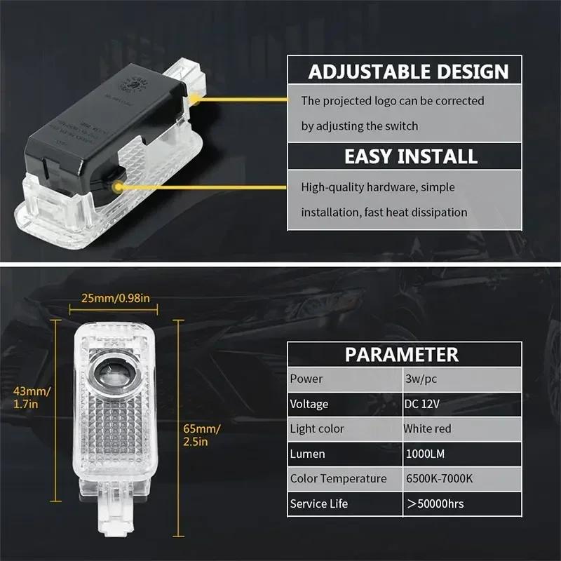 RAPL8 Led Car Door Projector Light Laser Welcome Lamps For Skoda VRS Kodiaq GT Superb 3V 3T B6 B8 Octavia 2 3 A5 A7 MK2 MK3 Karoq
