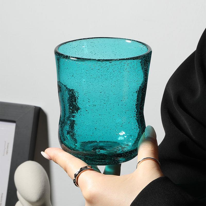 Colorful Glass Coffee Glass Cup Handmade Bubble Glass Wine Milk Juice Glass Water Cup