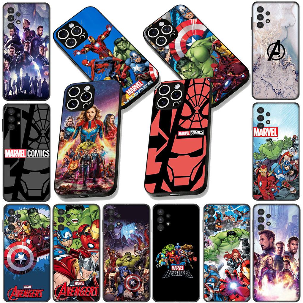 Avengers Marvel Hulk Iron Spider Man Phone Cover for Samsung Galaxy S22 S21 S20 FE Ultra Plus A35 A36 A55 A37 A33 A34 A57 Case