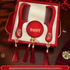 Elegant Bridal Gift Set: High-End Red Wedding Dowry with Mirror and Comb for Mother-in-Law