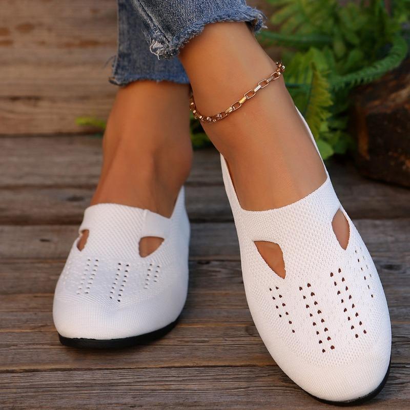 New Women's Shoes Mesh Light Breathable Slip on Casual Shoes Solid Color Versatile Low Help Flat Shoes Sneakers Zapatos De Mujer