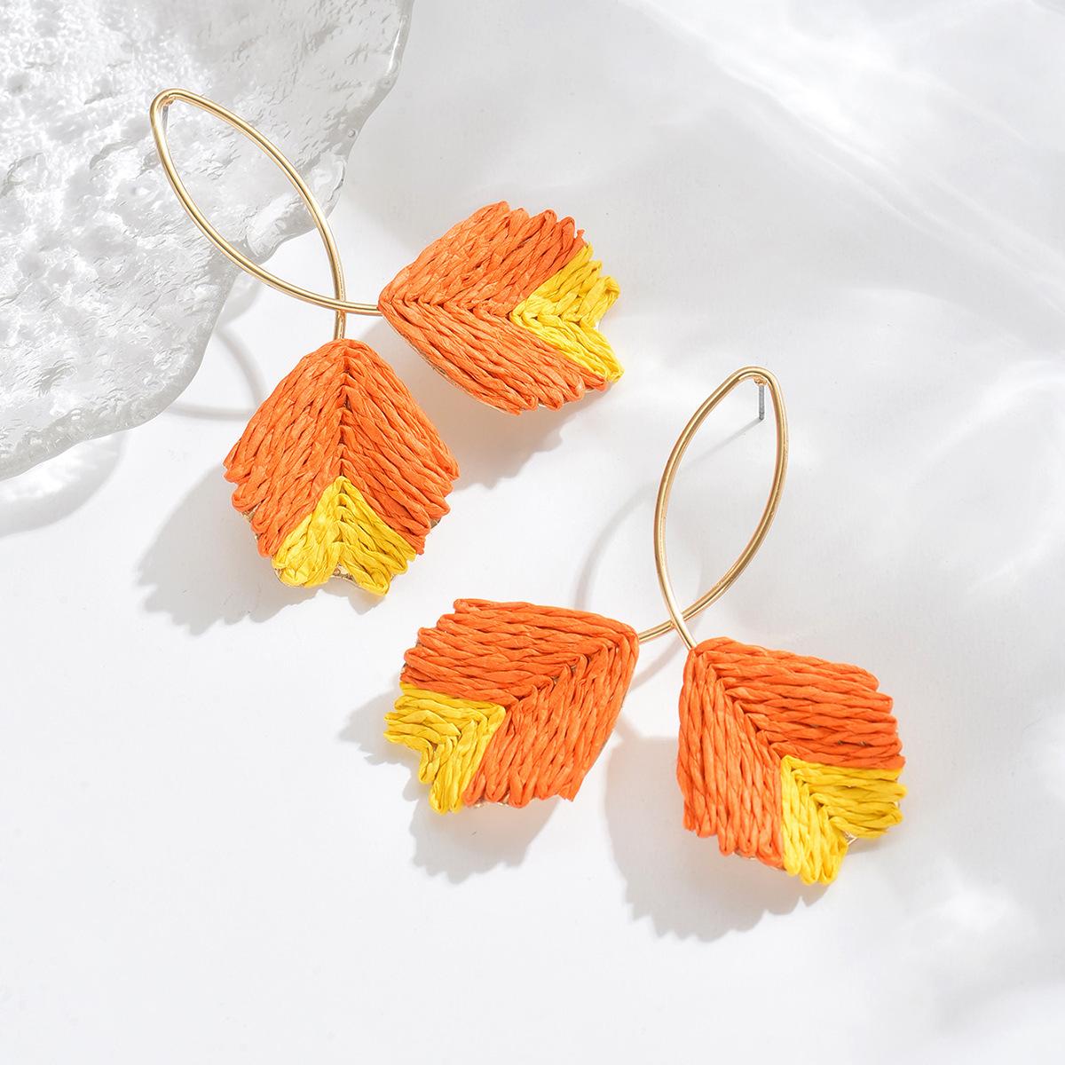 

Модні сережки-краплі для жіночих прикрас помаранчевий