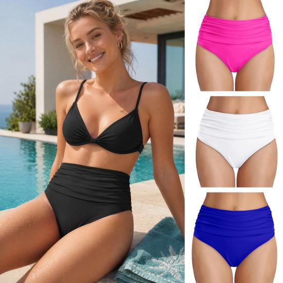 High Waisted Bikini Bottoms for Women Tummy Control Swimming Trunks