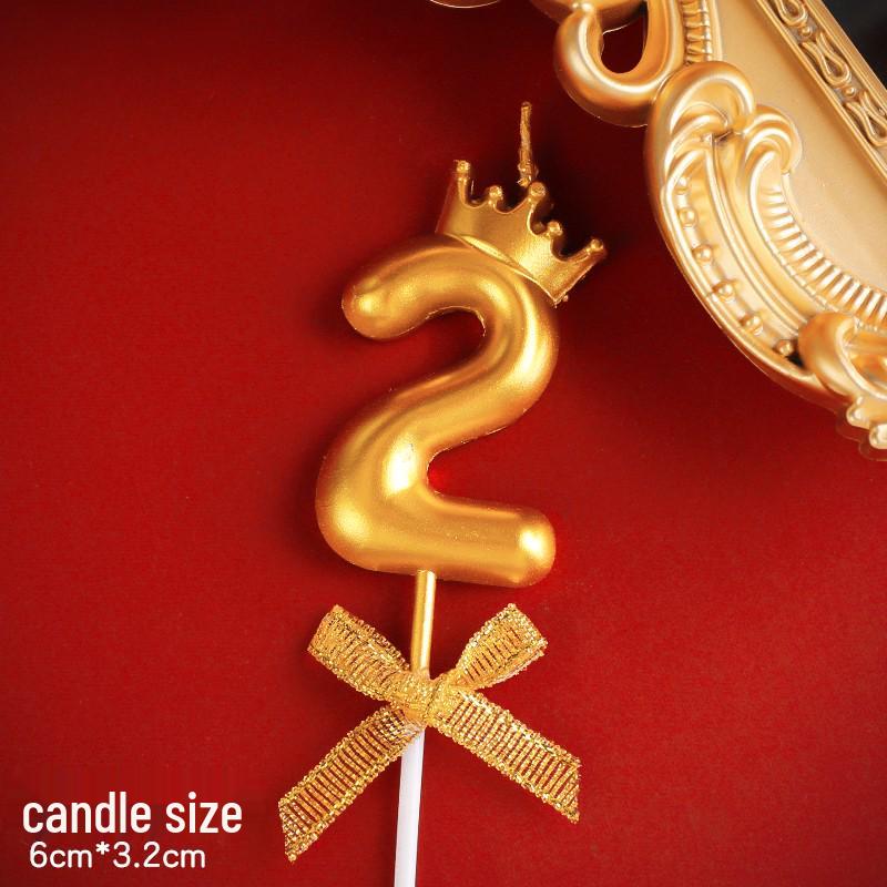 Large Gold Number Candles for First Birthday, Full Moon, Children's Cake Decorations, and Party Accessories.