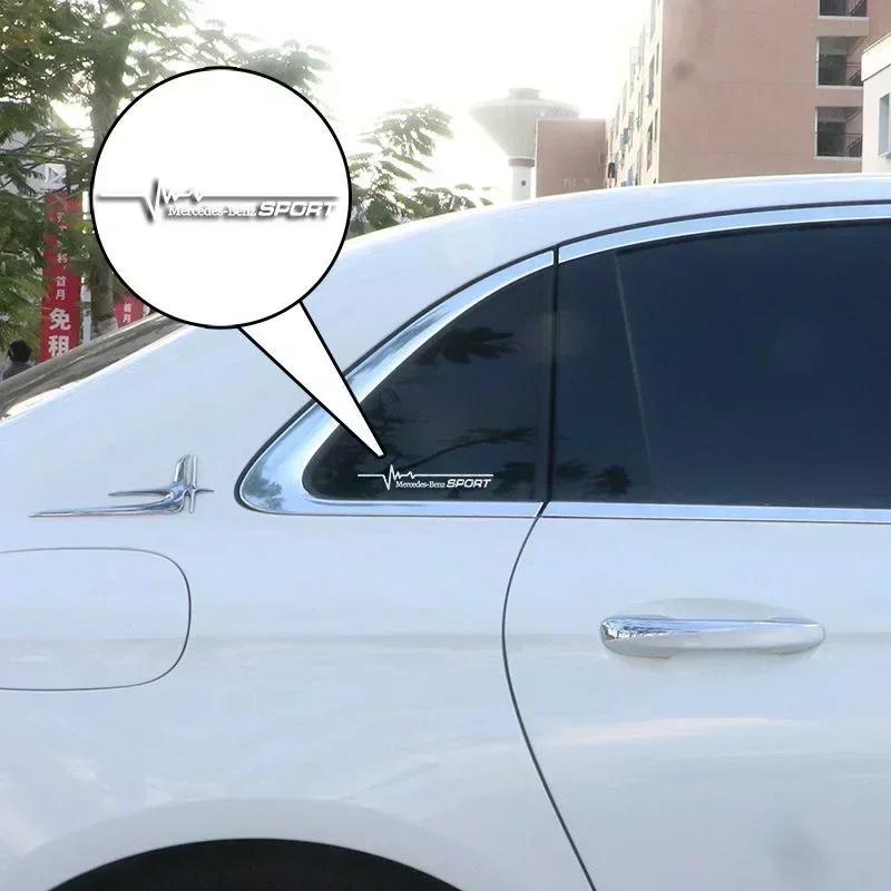 2pcs PVC Car Window Decoration Stickers Badge Accessories For Mercedes Benz C E S Class W204 W205 W203 W211 W212 W213 W201 W210