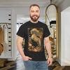 Golden Baroque Stallion T-Shirt Majestic Floral Horse Fantasy Art Graphic Tee