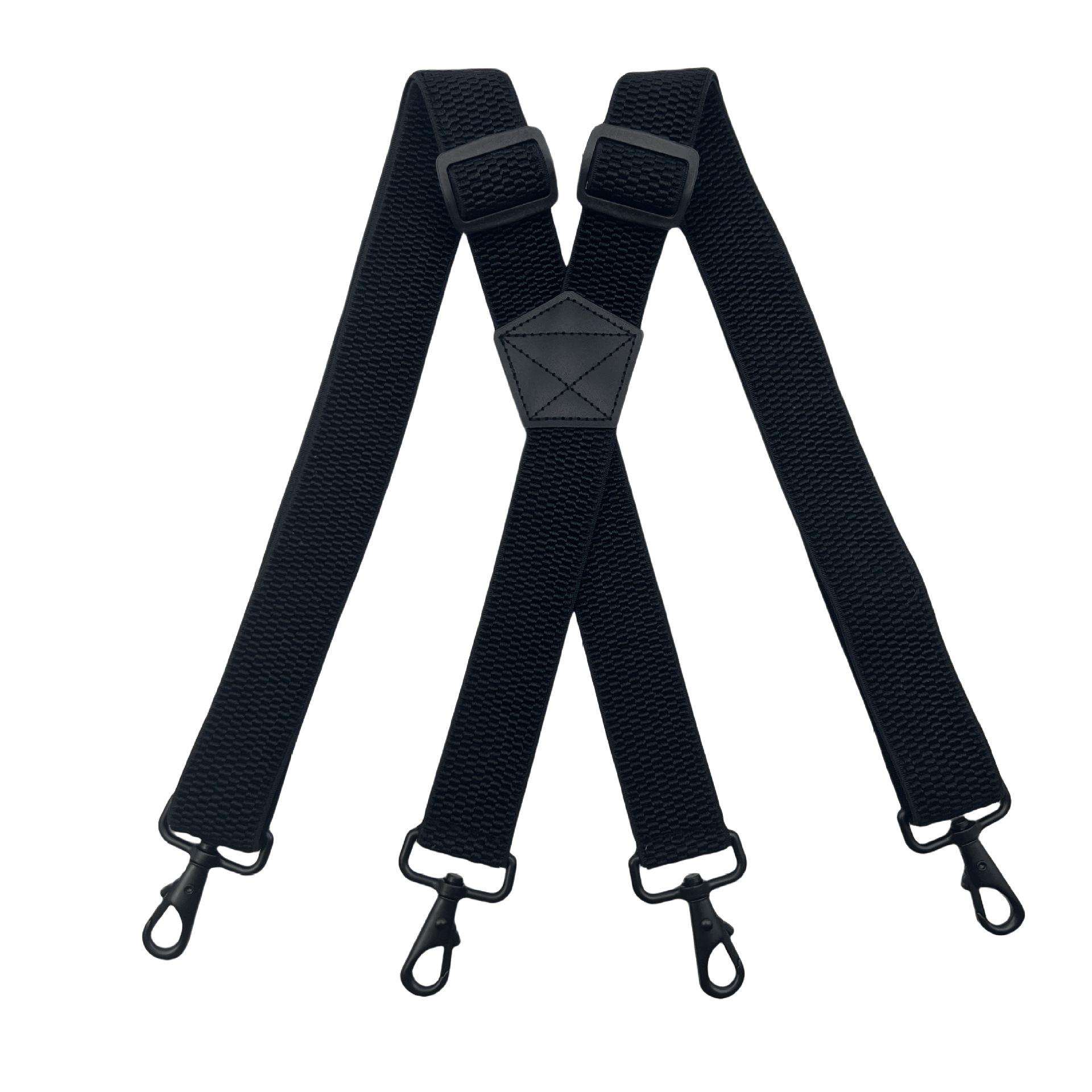 

Men s X-Shape Suspenders with 4 Clips, 38mm Elastic Braces - Black бежевий