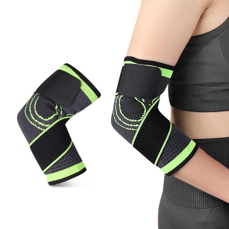 Outdoor-Sportarten Fitness Pflege Ellenbogen Schweiß Atmungsaktiv Nylon Gestrickte Ellenbogenbandage Elastischer Druckgurt Rutschfeste Schutzausrüstung