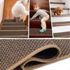 15 Piece Faux Linen Stair Treads Carpets with Rubber Backing Machine Washable A0KF
