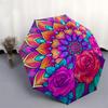 1pc Colorful Floral Mandala Design Umbrella with Plastic Handle,Vibrant Cartoon Pattern,Multi-functional UmbrellaPT033