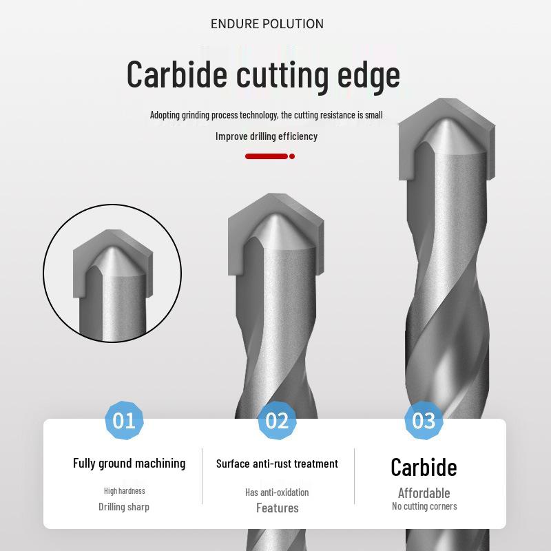 King Kong Multifunctional Drill Bit for Dry Cutting: Ideal for Iron Sheets, Concrete, Tile & Thin Plates with Triangular Shank