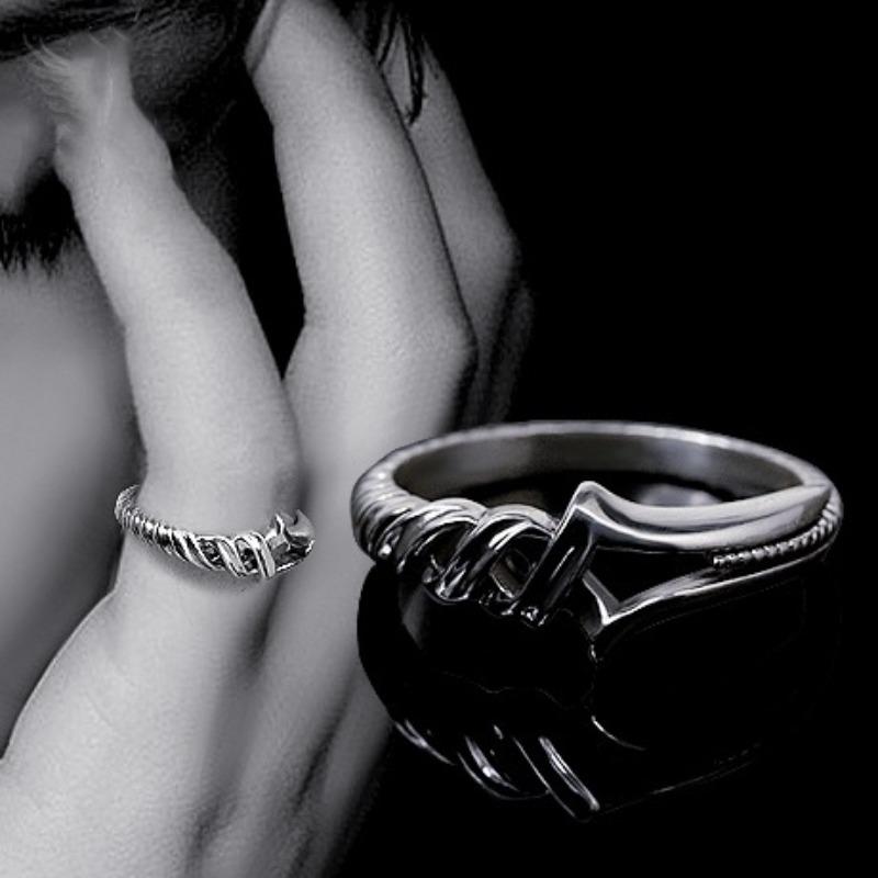 Silver Thorn Open Adjustable Ring for Men and Women, Fashionable, Simple, Personalized Retro Ring