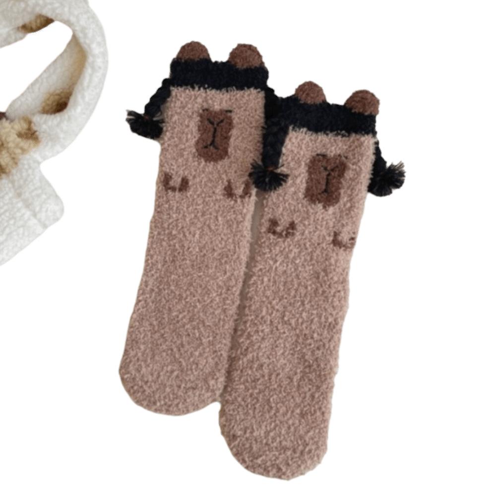 

Fleece Thickened Floor Socks Warm Coral Fleece Socks Autumn Winter Mid-tube Stockings Women 4