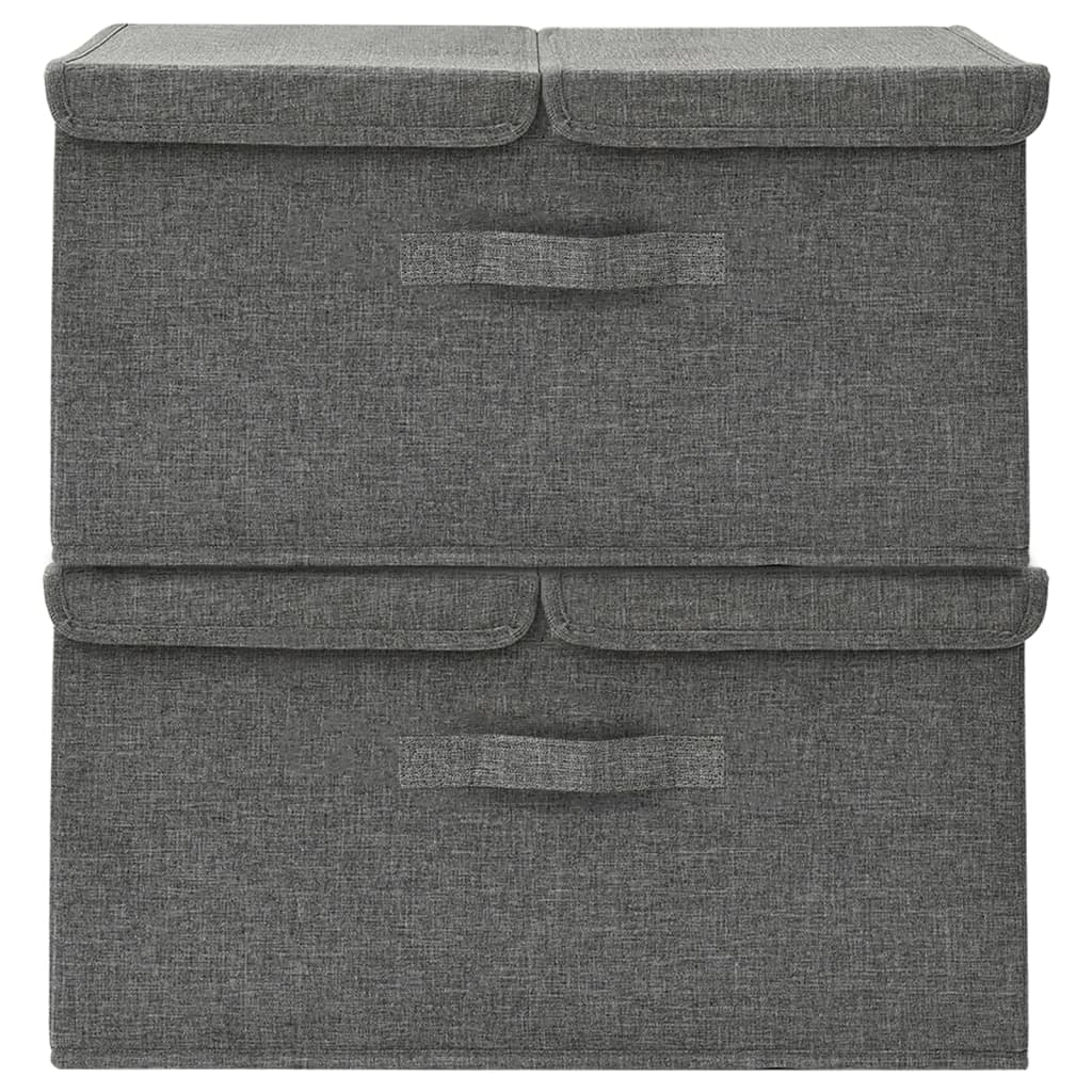 Storage Boxes 2 Pcs Fabric 50 X 30 X 25 Cm Anthracite