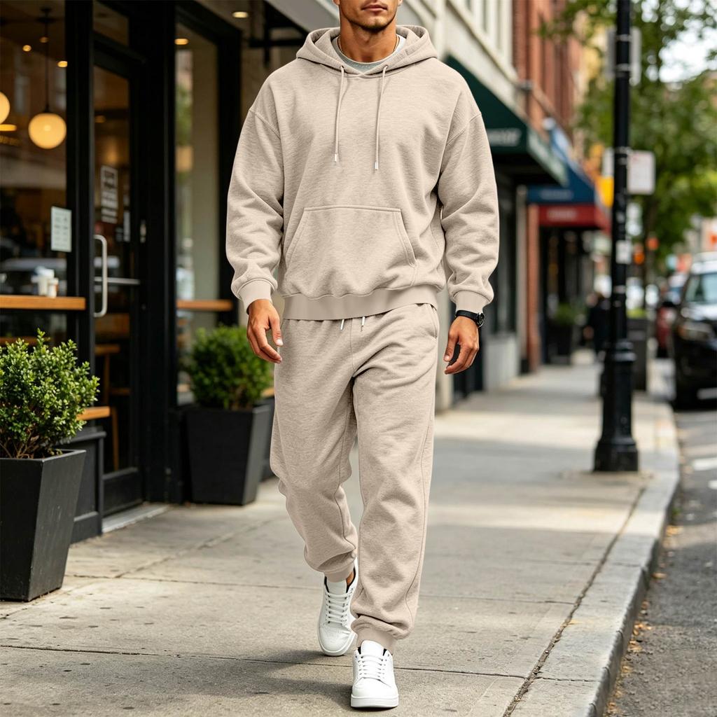 Kleurige Hoodie Set voor Mannen Casual Sweatshirt Outfit voor Lente en